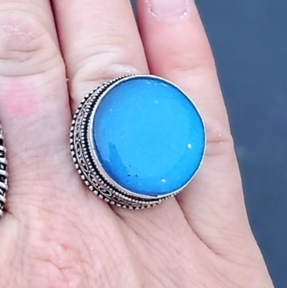 New Dichroic Glass 925 Silver Ring. - Picture 8 of 9